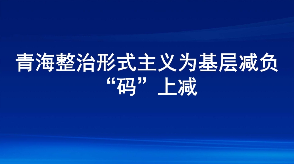 青海整治形式主义为基层减负“码”上减